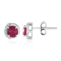 Pendientes en plata con Rubí de Bemainty