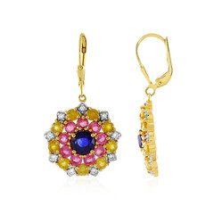 Pendientes en plata con Zafiro azul de Madagascar