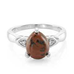 Anillo en plata con Obsidiana caoba