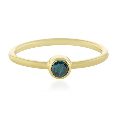 Anillo en oro con Diamante azul