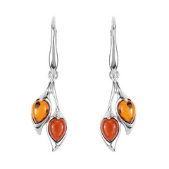 Pendientes en plata con Ámbar báltico