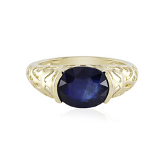 Anillo en oro con Zafiro azul de Madagascar