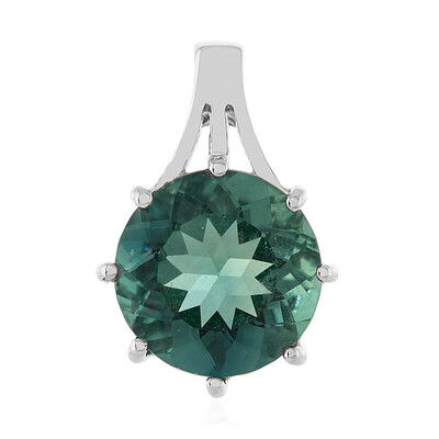 Colgante en plata con Fluorita azul petróleo