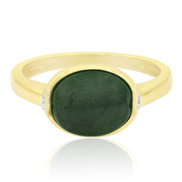 Anillo en oro con Jadeita verde
