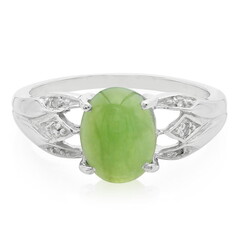 Anillo en plata con Crisoprasa imperial