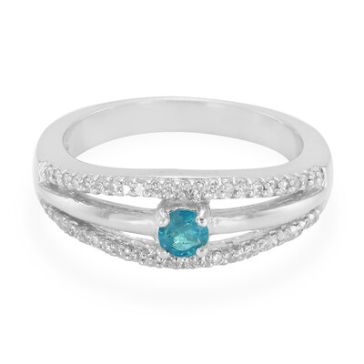 Anillo en plata con Apatita azul neón