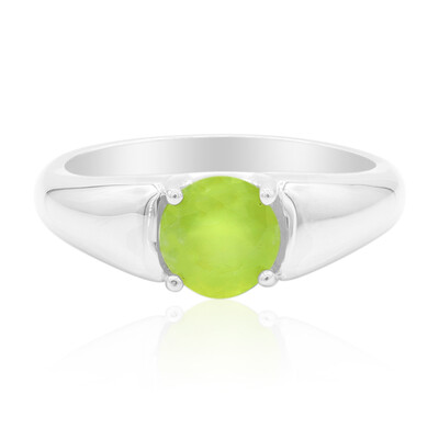 Anillo en plata con Ópalo verde de Brasil