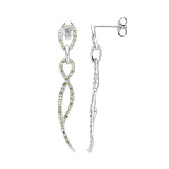 Pendientes en plata con Diamante fantasía