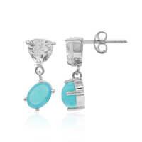 Pendientes en plata con Ópalo azul de Etiopía