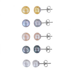 Pendientes en plata con Perla Freshwater