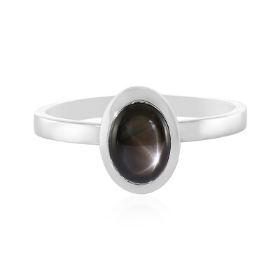 Anillo en plata con Zafiro estrella negra