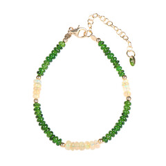 Brazalete en plata con Diópsido de Rusia
