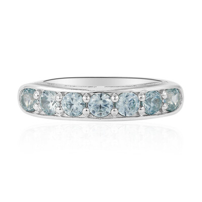 Anillo en plata con Zircón azul