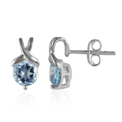 Pendientes en plata con Topacio azul cielo