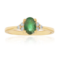Anillo en oro con Esmeralda de Zambia AAA