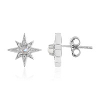 Pendientes en plata con Piedra de Luna arcoíris