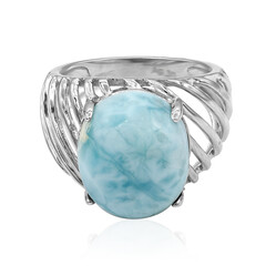 Anillo en plata con Larimar