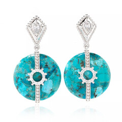 Pendientes en plata con Turquesa (Dallas Prince Designs)