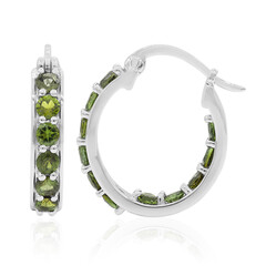 Pendientes en plata con Turmalina verde