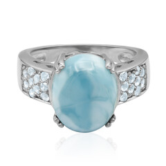 Anillo en plata con Larimar