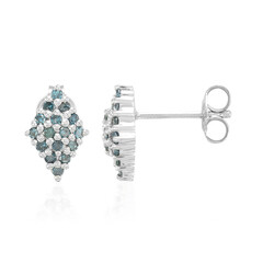 Pendientes en plata con Diamante fantasía