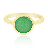 Anillo en plata con Jade verde