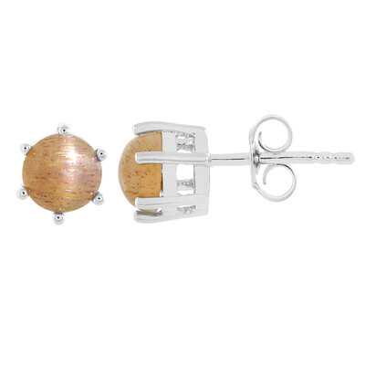 Pendientes en plata con Piedra del sol ojo de gato