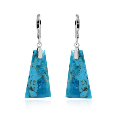 Pendientes en plata con Turquesa azul del Mohave Kingman (Faszination Türkis)