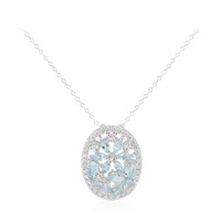 Collar en plata con Topacio azul cielo