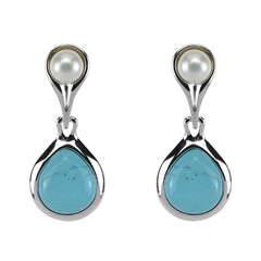 Pendientes en plata con Turquesa