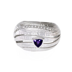 Anillo en plata con Amatista de Zambia