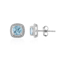 Pendientes en plata con Topacio azul cielo