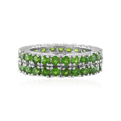 Anillo en plata con Diópsido de Rusia