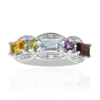 Anillo en plata con Topacio azul cielo
