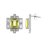 Pendientes en plata con Quarzo limón