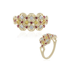 Anillo en oro con Zafiro amarillo
