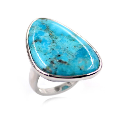 Anillo en plata con Turquesa azul del Mohave Kingman (Faszination Türkis)