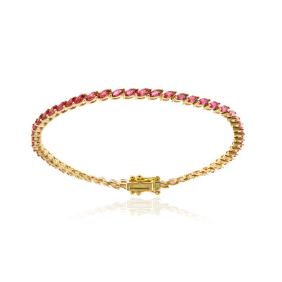 Brazalete en oro con Espinela roja de Birmania