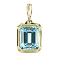 Colgante en oro con Topacio azul cielo