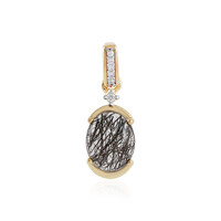 Colgante en plata con Cuarzo rutilado negro