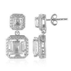 Pendientes en plata con Topacio blanco