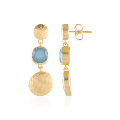 Pendientes en latón con Calcedonia azul (Juwelo Style)