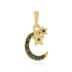 Colgante en plata con Diamante azul SI1