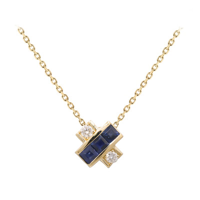 Collar en oro con Zafiro azul Ceylon (CIRARI)