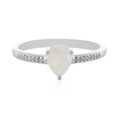 Anillo en plata con Piedra de Luna arcoíris