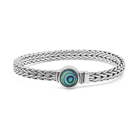 Brazalete en plata con Concha de Abalone (Nan Collection)