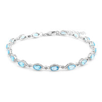 Brazalete en plata con Topacio azul suizo