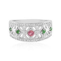 Anillo en plata con Turmalina rosa de Nigeria