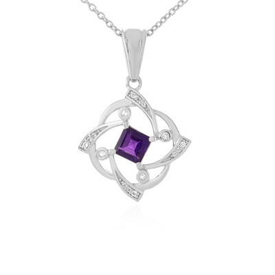 Collar en plata con Amatista de Zambia