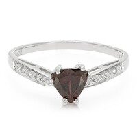 Anillo en plata con Zircón rojo